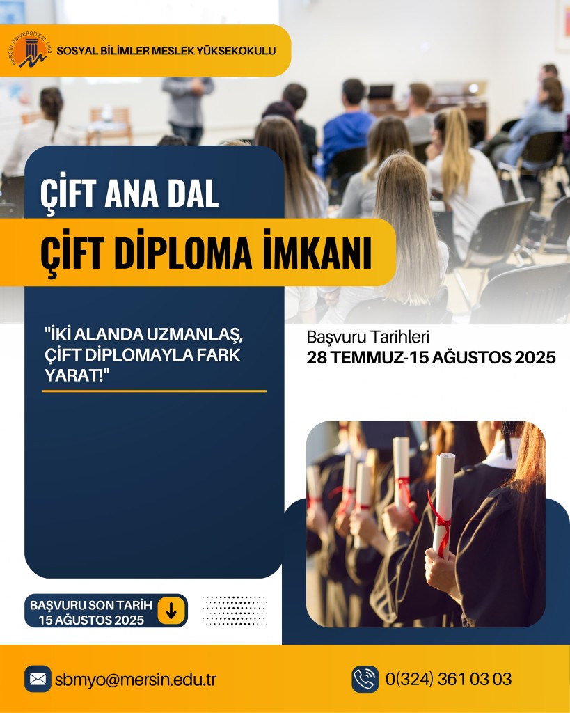 Çift Ana dal ile Çift Diploma İmkanı detayı için tıklayınız