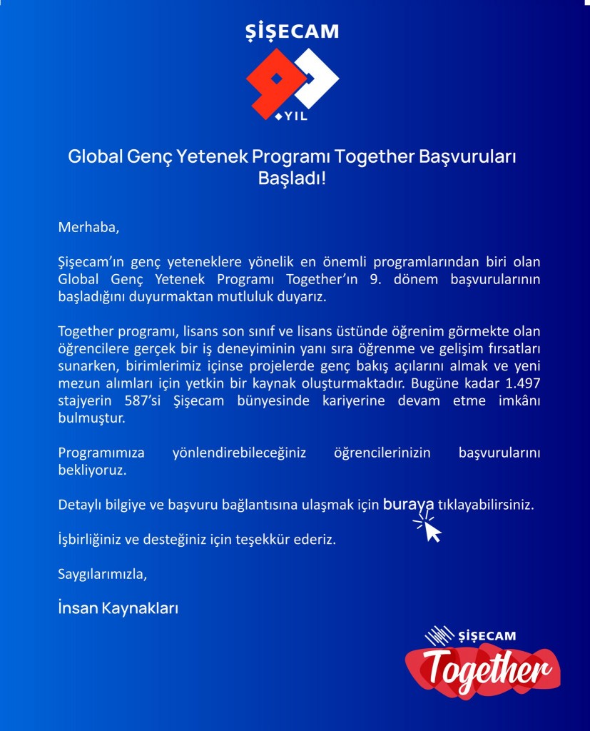 Together 9. Dönem Başvuruları Başladı! detayı için tıklayınız