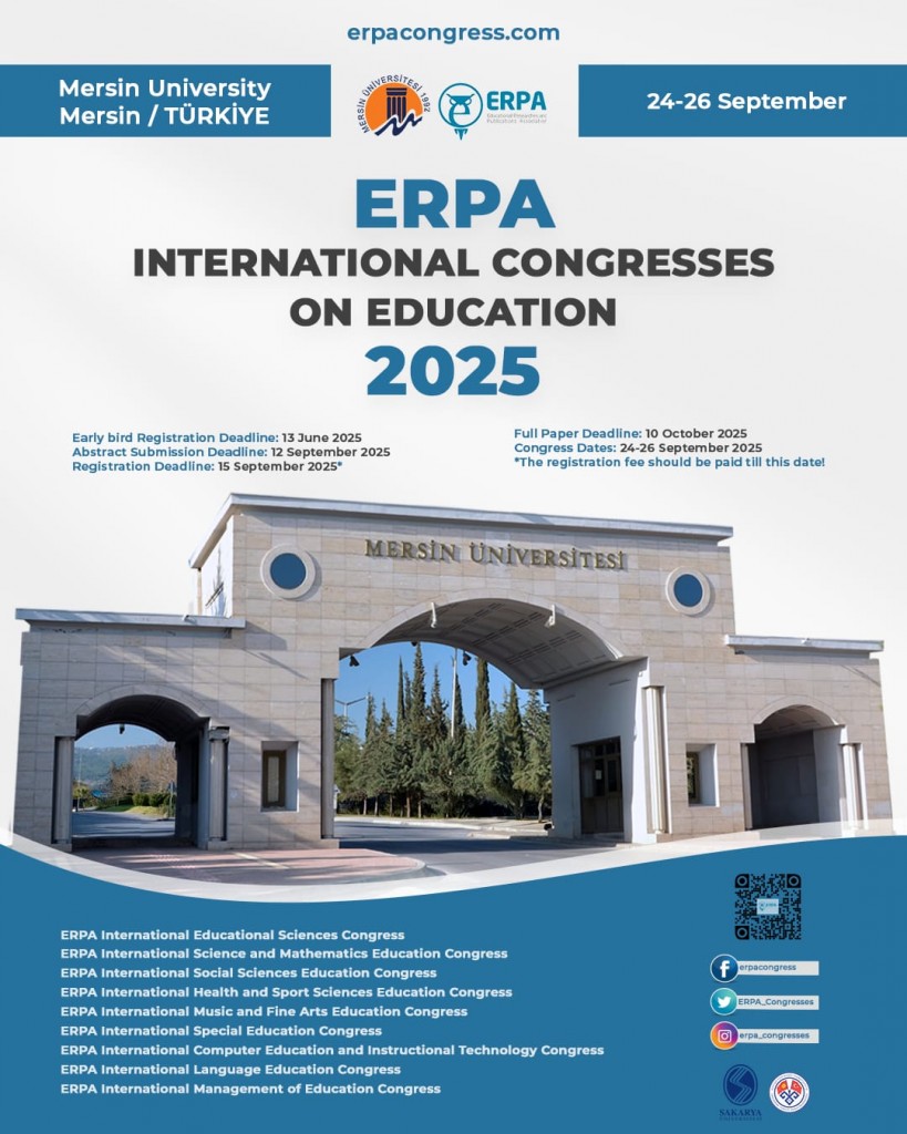 ERPA Uluslararası Eğitim Kongreleri 2025 – Mersin Üniversitesi’nde! detayı için tıklayınız