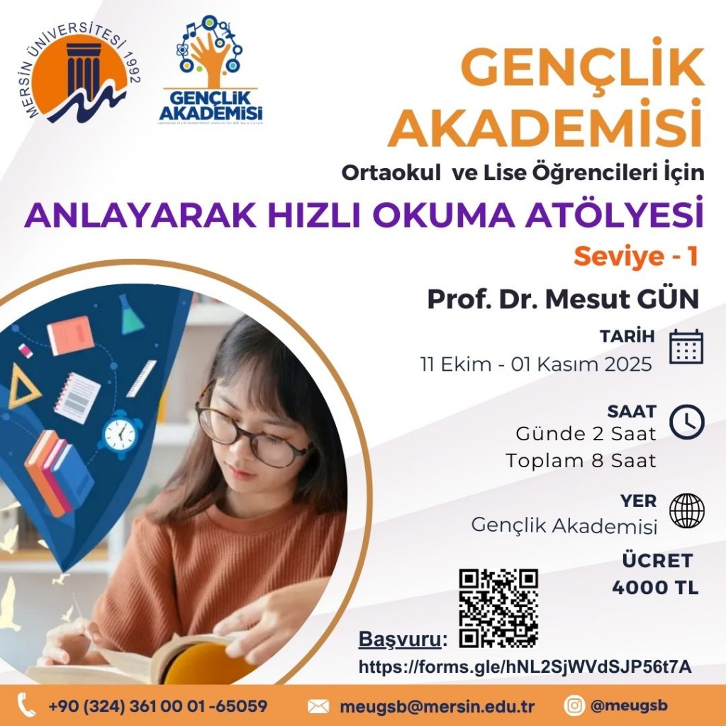 Anlayarak Hızlı Okuma Atölyesi Seviye-1Yeni İçerik Başlığı detayı için tıklayınız