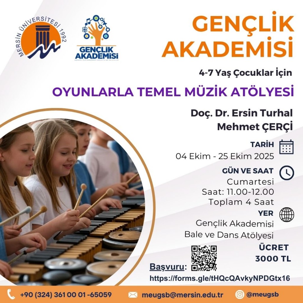 Gençlik Akademisi Oyunlarla Temel Müzik Atölyesi detayı için tıklayınız