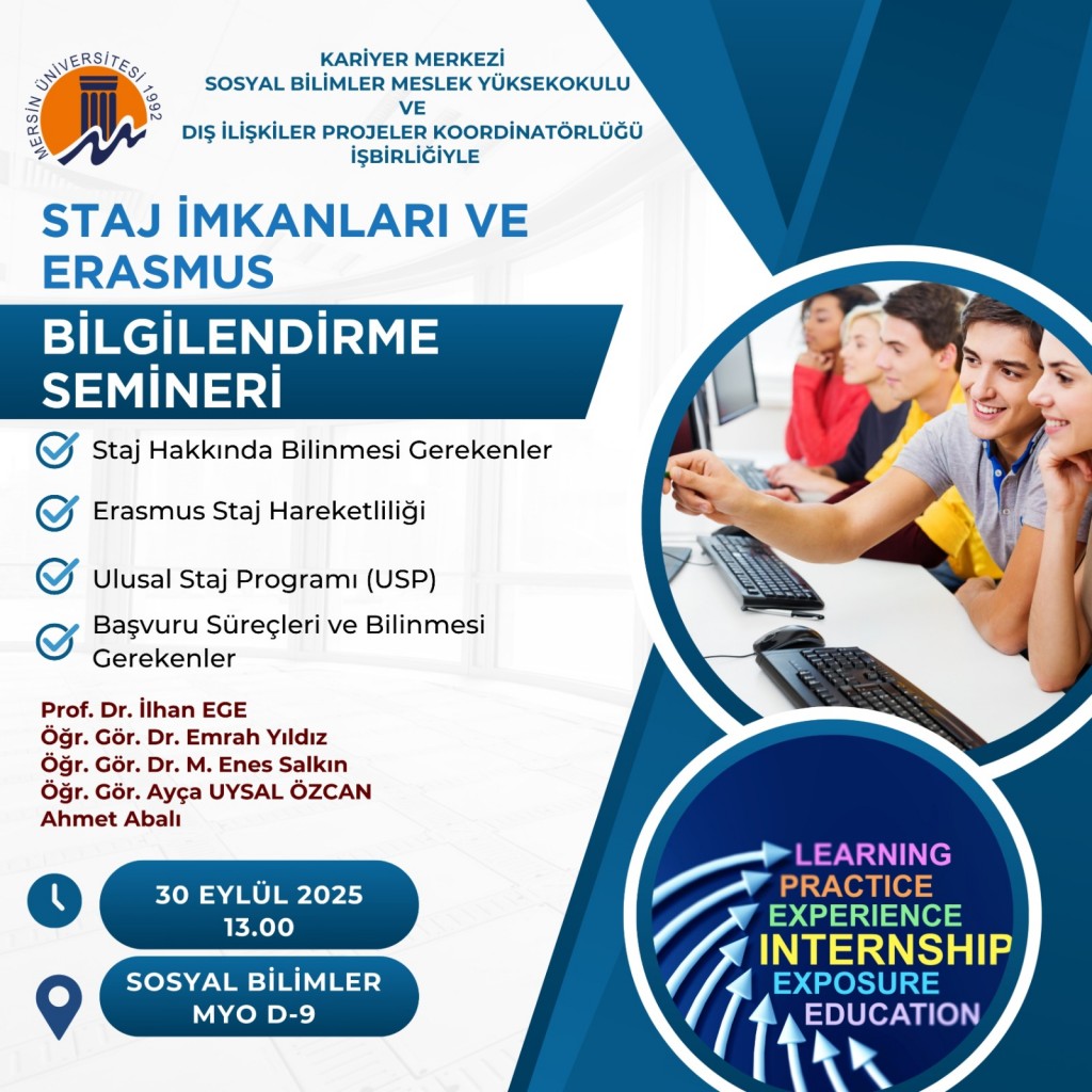 Staj İmkanları ve Erasmus Bilgilendirme Semineri detayı için tıklayınız