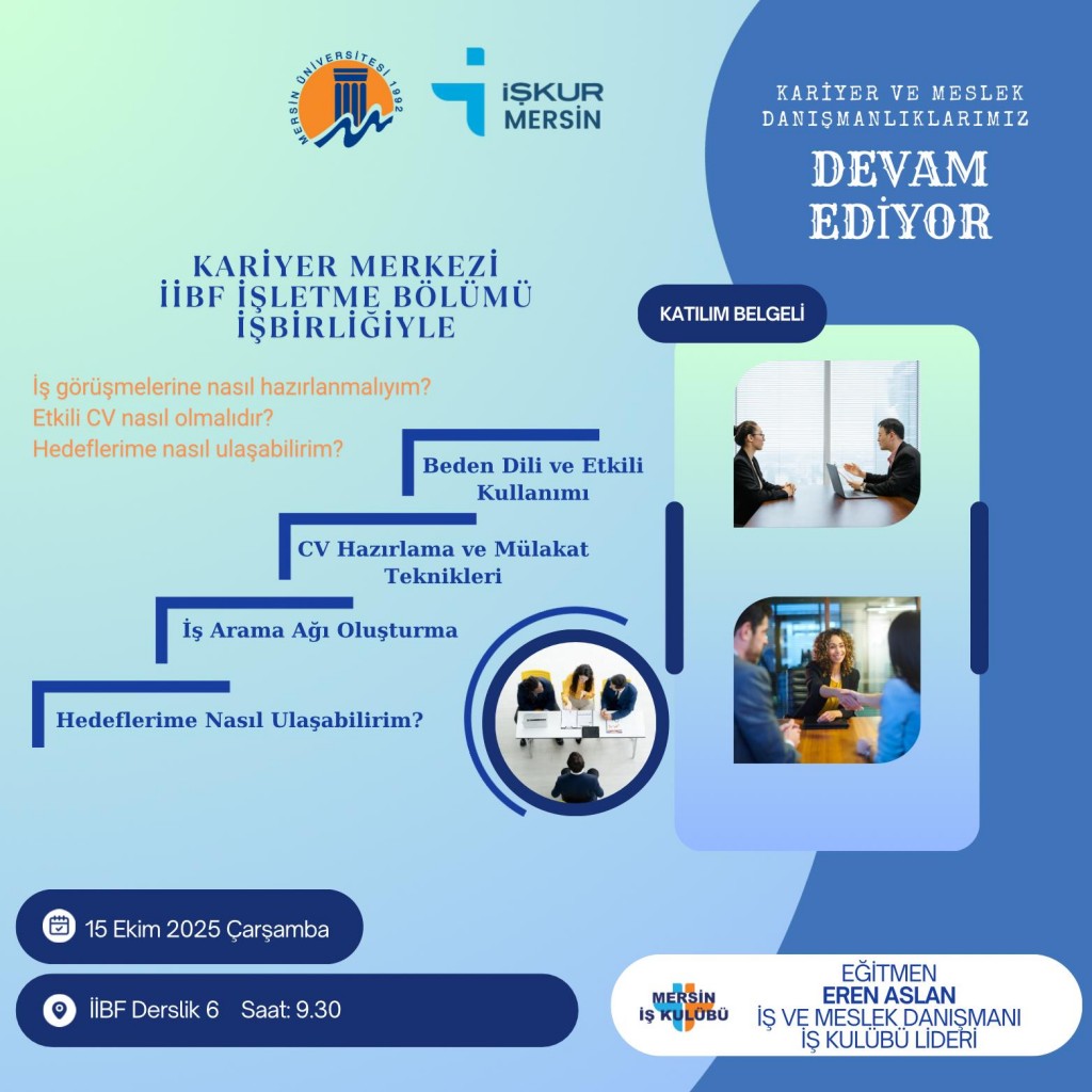 CV Hazırlama ve Mülakat Teknikleri Eğitimi detayı için tıklayınız