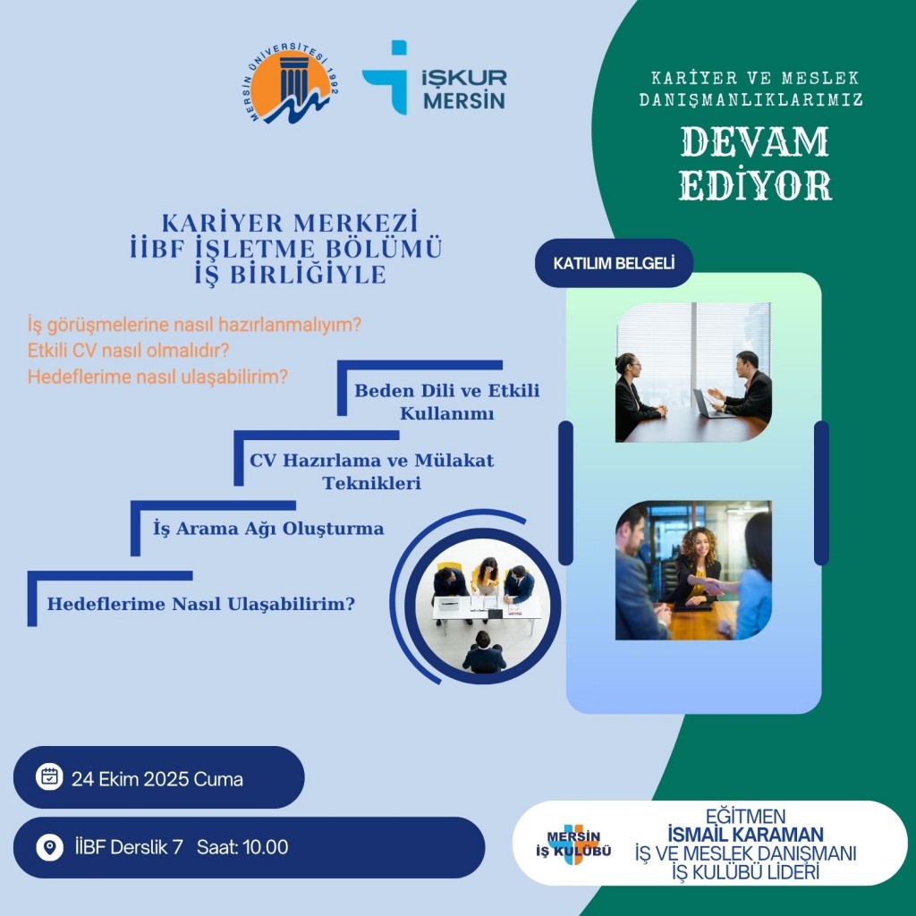 CV Hazırlama ve M&uuml;lakat Teknikleri İşletme B&ouml;l&uuml;m&uuml;nde detayı için tıklayınız