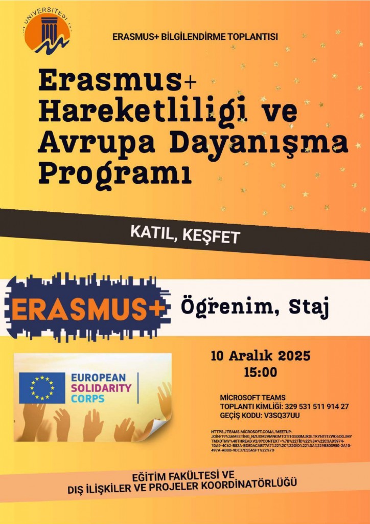 Erasmus+ Bilgilendirme Toplantısı detayı için tıklayınız