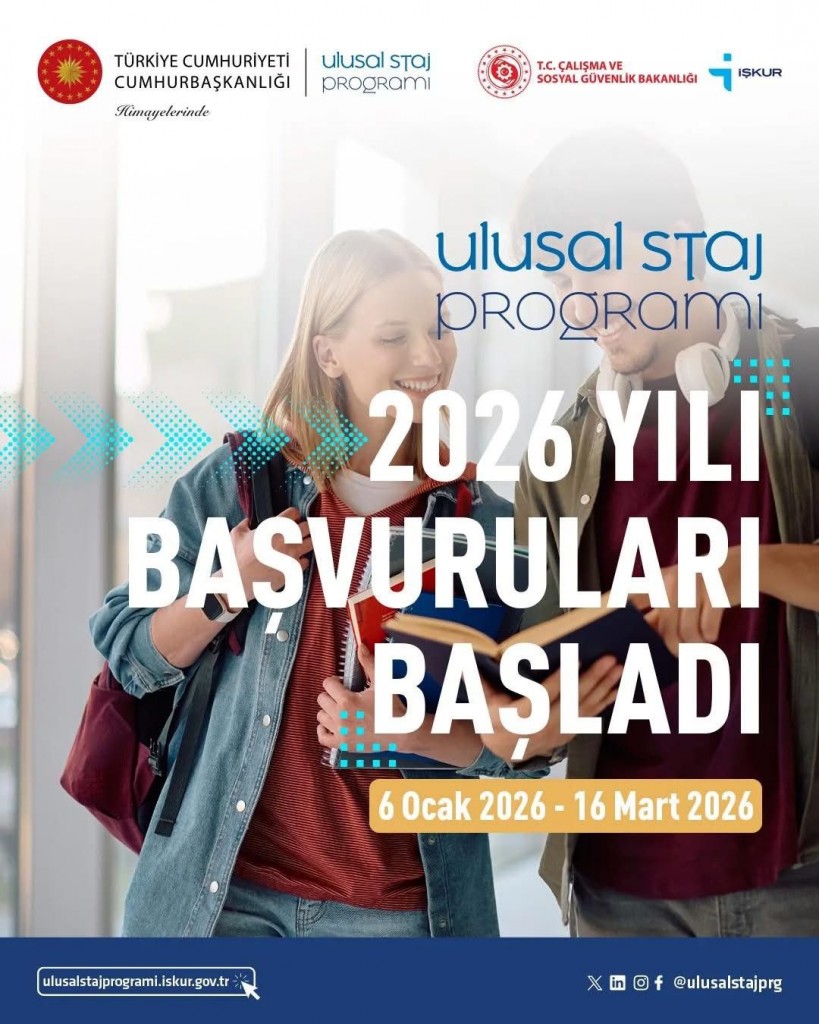 Ulusal Staj programı başvuruları başladı detayı için tıklayınız