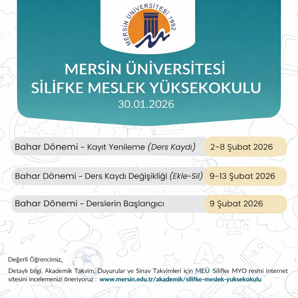 2025-26 Eğitim &Ouml;ğretim yılı  Bahar d&ouml;nemi kayıt yenileme duyrusu detayı için tıklayınız