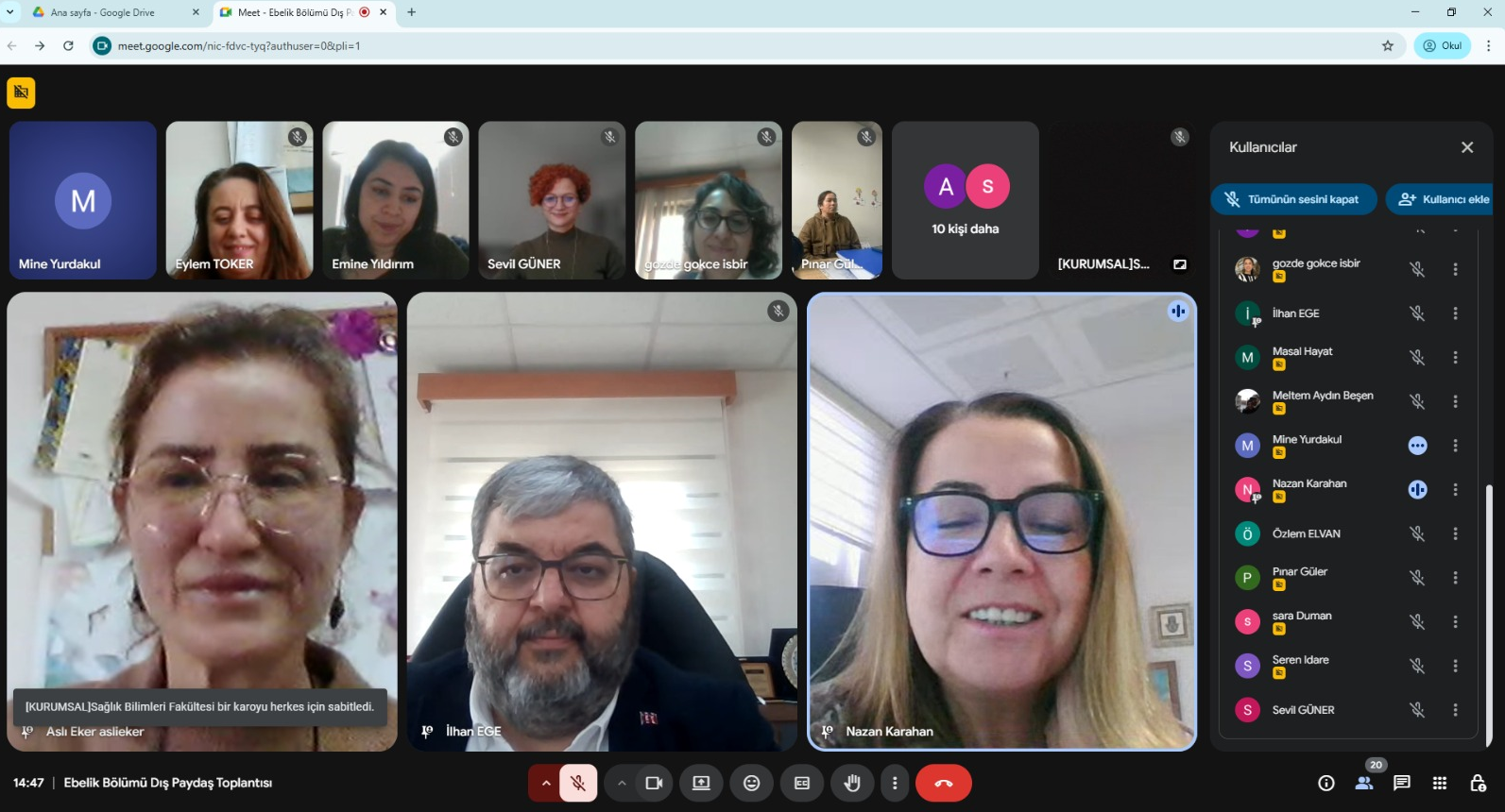 Ebelik B&ouml;l&uuml;m&uuml; Dış Paydaş Toplantısı Ger&ccedil;ekleştirildi detayı için tıklayınız