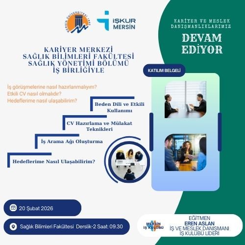 Yeni İ&ccedil;erik BaşlığıCv Hazırlama ve M&uuml;lakat Teknikleri Eğitimleri Sağlık Bilimleri Fak&uuml;ltesinde detayı için tıklayınız