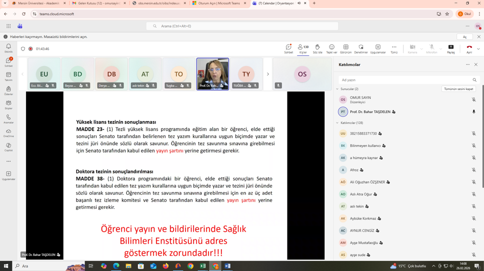 2025-2026 Eğitim - &Ouml;ğretim Bahar D&ouml;nemi Bilgilendirme Toplantısı detayı için tıklayınız