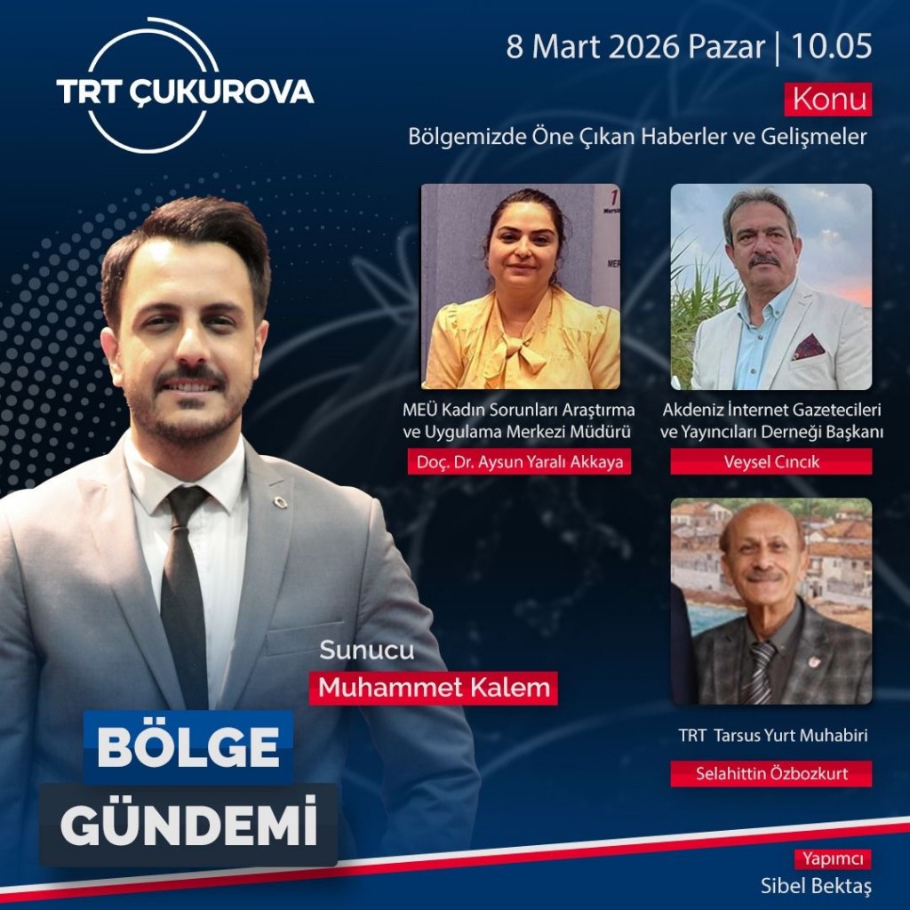 MERKAM M&uuml;d&uuml;r&uuml; Do&ccedil;. Dr. Aysun Yaralı Akkaya, TRT &Ccedil;ukurova B&ouml;lge G&uuml;ndemi Programına konuk oldu detayı için tıklayınız