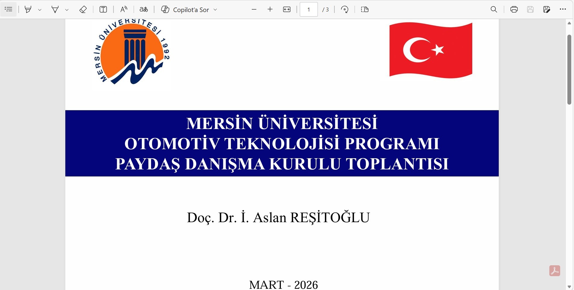 Otomotiv Programı İ&ccedil; ve Dış Paydaş Danışma Kurulu Toplantısı Ger&ccedil;ekleştirildi detayı için tıklayınız