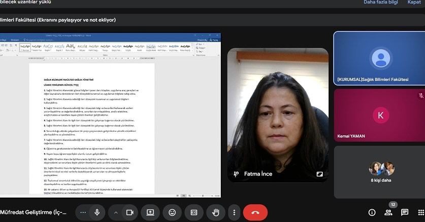 Sağlık Y&ouml;netimi Programında M&uuml;fredat Geliştirme Toplantısı Ger&ccedil;ekleştirildi detayı için tıklayınız
