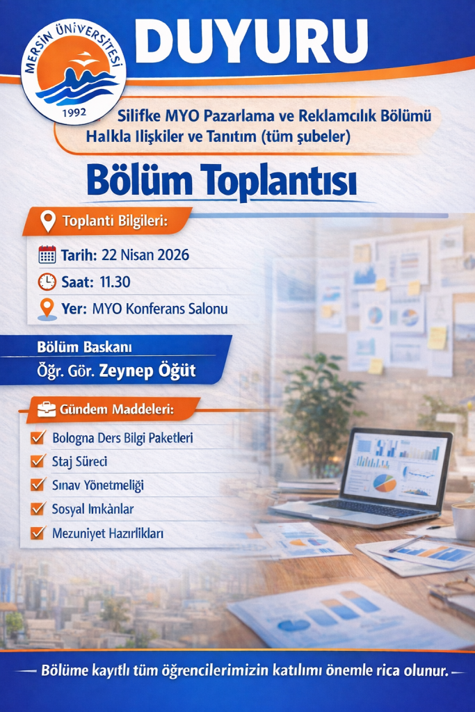 B&ouml;l&uuml;m Toplantısı (&ouml;ğrenci katılımlı) detayı için tıklayınız