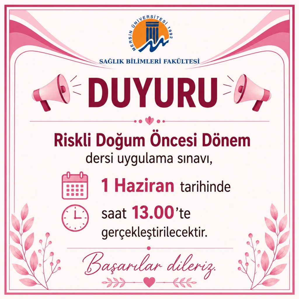 Sınav Duyurusu detayı için tıklayınız