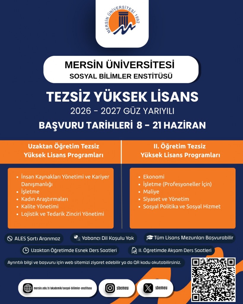 Tezsiz Y&uuml;ksek Lisans Programı Başvuruları Başladı detayı için tıklayınız