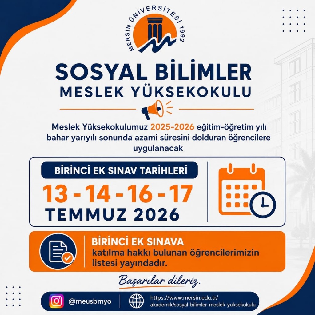 1. Ek Sınava Katılacak &Ouml;ğrenci Listesi detayı için tıklayınız