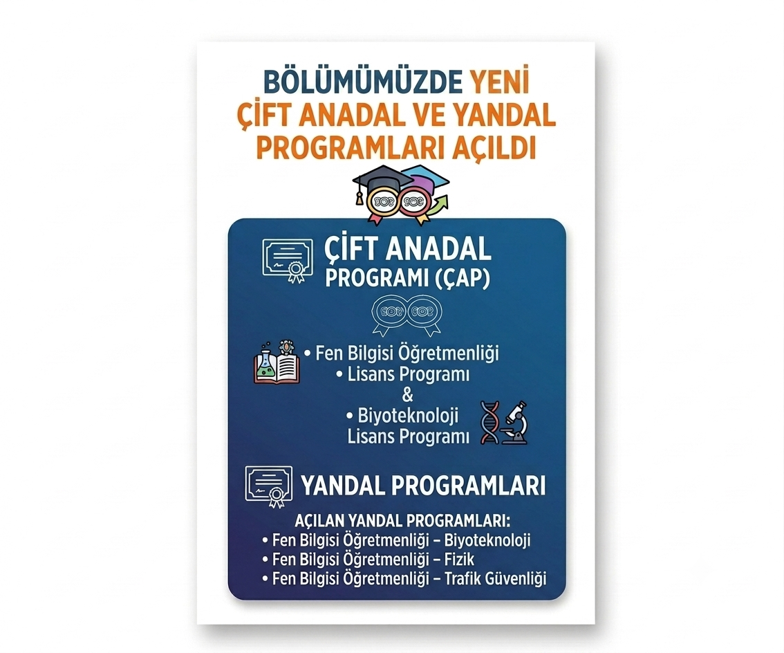 B&ouml;l&uuml;m&uuml;m&uuml;zde Yeni &Ccedil;ift Anadal ve Yandal Programları A&ccedil;ıldı detayı için tıklayınız
