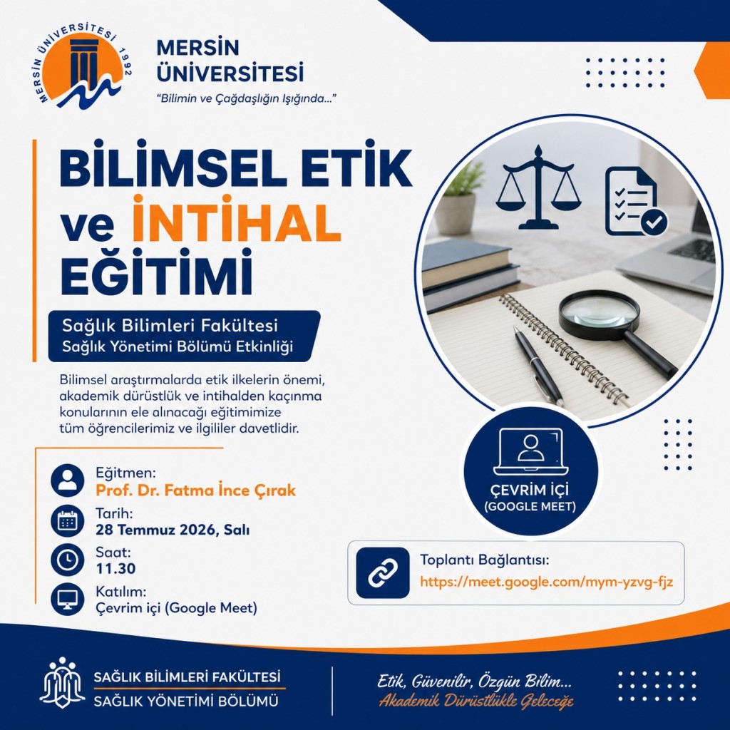 Bilimsel Etik ve İntihal Eğitimi detayı için tıklayınız