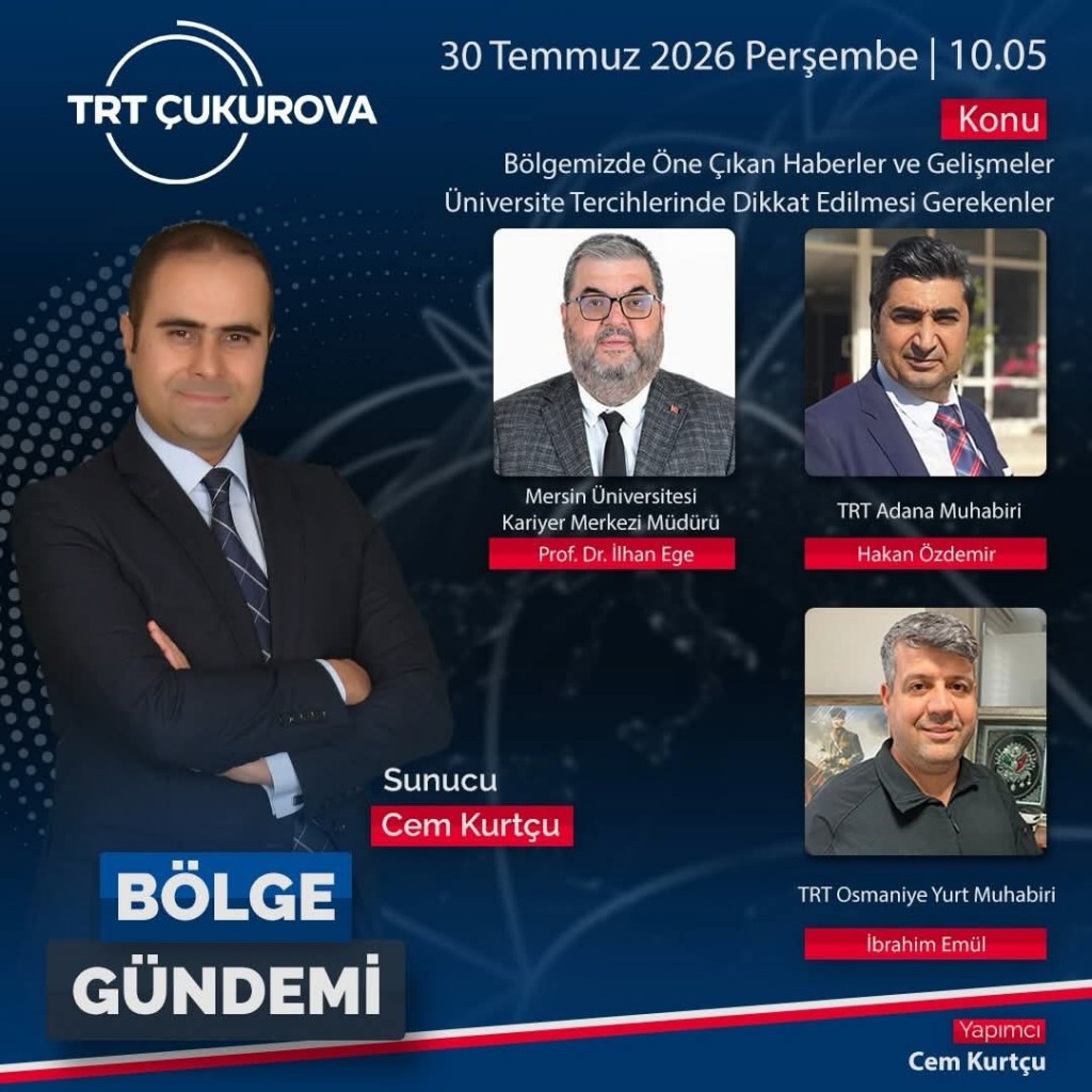 Kariyer Merkezi M&uuml;d&uuml;r&uuml; Prof. Dr. İlhan Ege, TRT &Ccedil;ukurova Radyosu'nun Canlı Yayın Konuğu Oldu detayı için tıklayınız