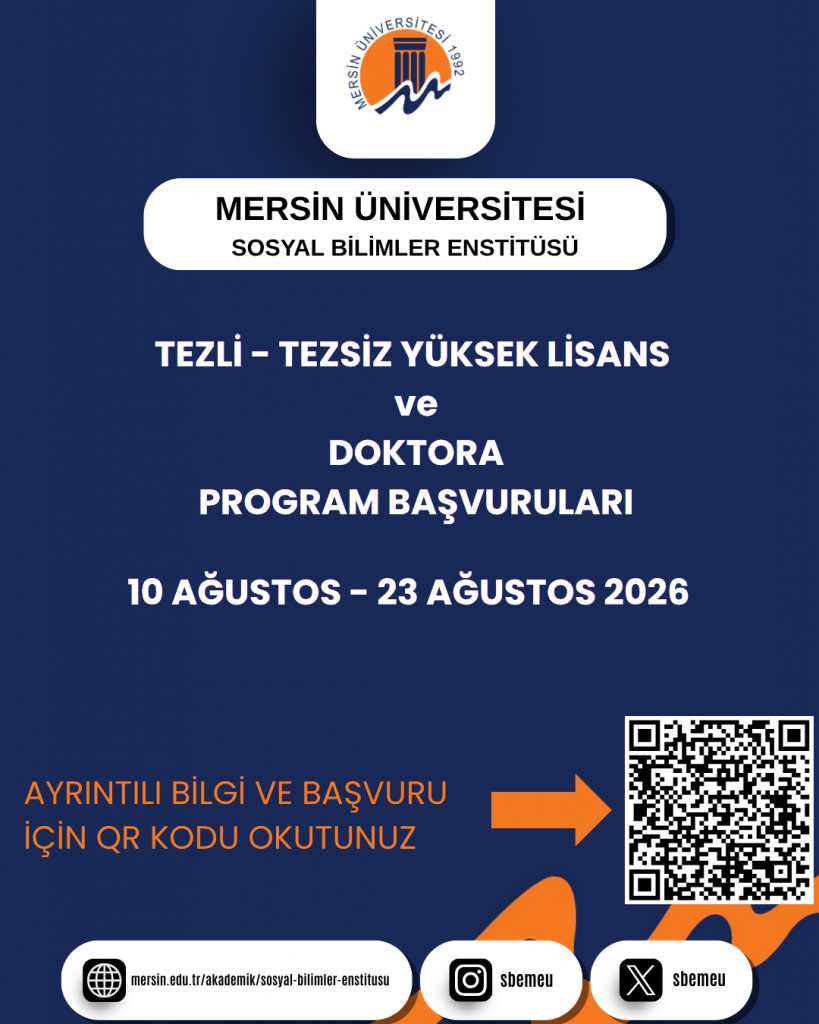 Tezli Y&uuml;ksek Lisans, Tezsiz Y&uuml;ksek Lisans ve Doktora Program Başvuru Duyurusu detayı için tıklayınız