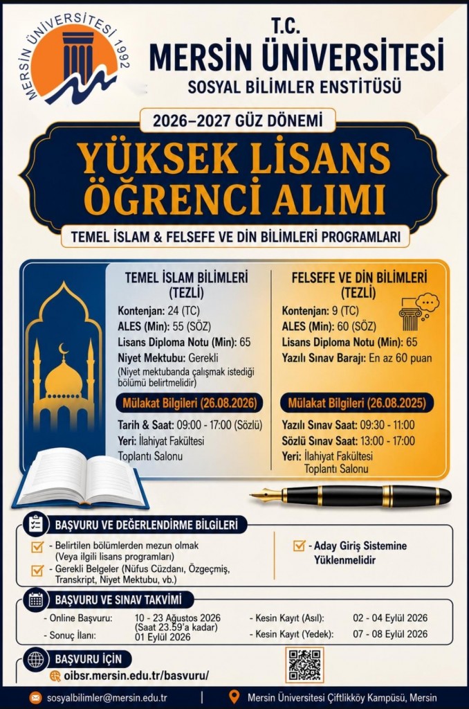 Y&uuml;ksek Lisans Programlarımıza Başvurular Devam Ediyor detayı için tıklayınız