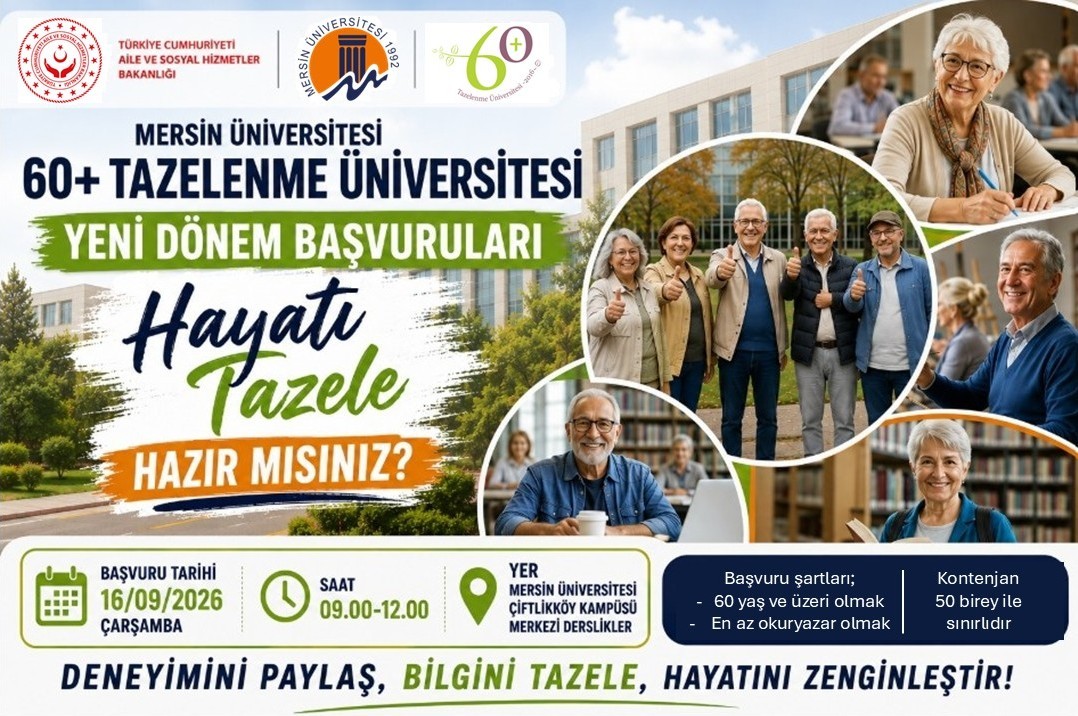60+ Tazelenme &Uuml;niversitesi Yeni D&ouml;nem Kayıtları Başlıyor detayı için tıklayınız